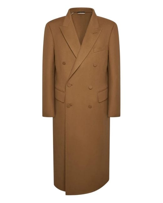 Tom Ford Brown Manteau À Boutonnière Croisée for men