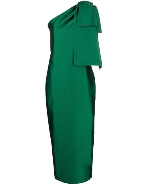 BERNADETTE Midi-Jurk Met Strikdetail in het Green