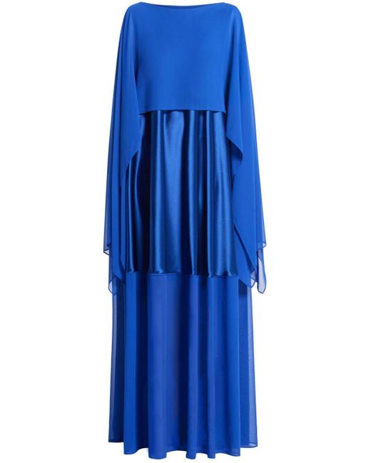 Vestido de fiesta Loggia con capa Talbot Runhof de color Blue