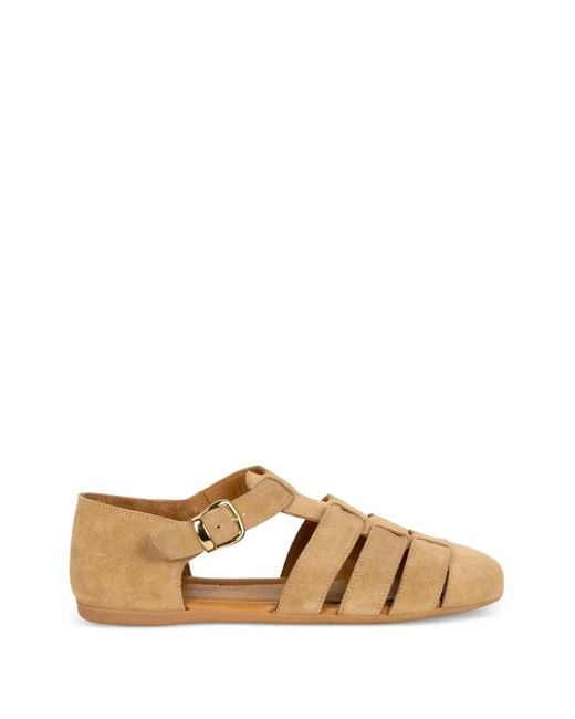 Stokton Natural Buckle Suede Sandals