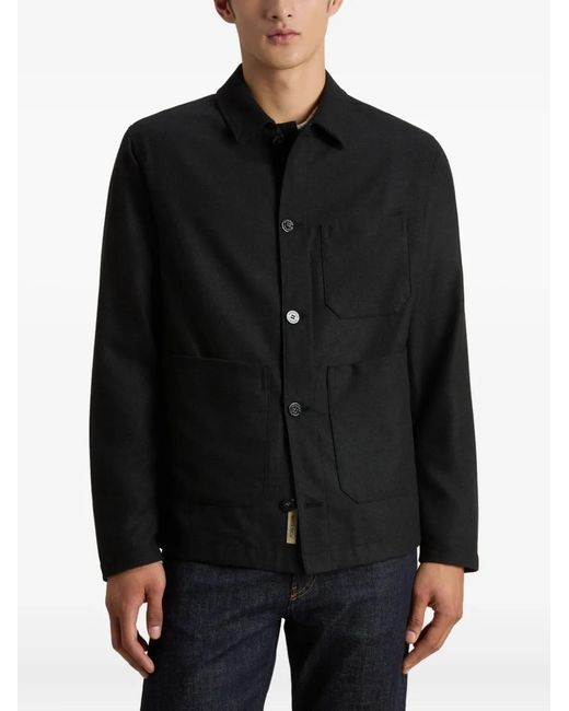 Woolrich Black Chore Shirt Jacket for men