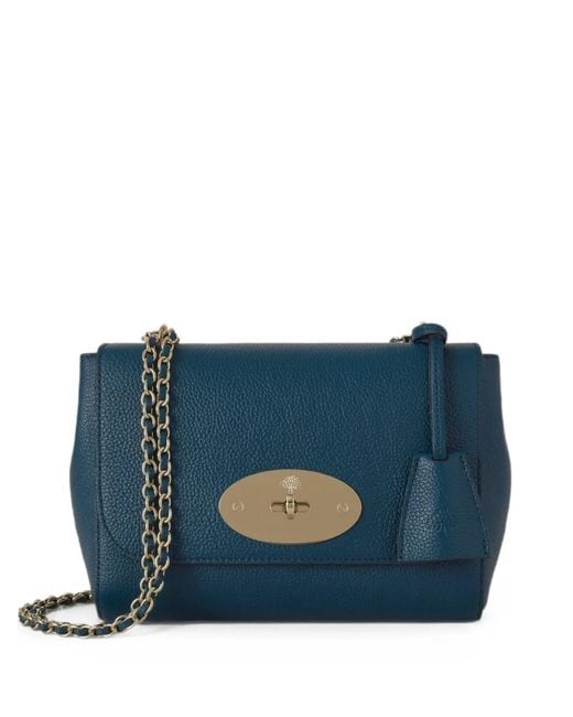 Mulberry Blue Small Lily Grained Shoulder Bag
