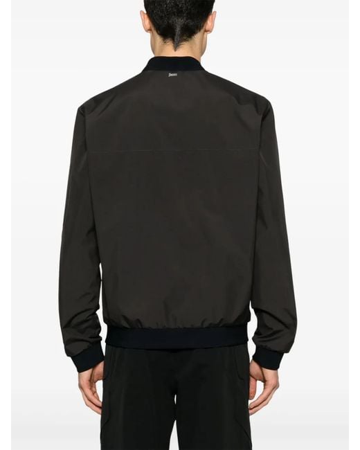 Herno Black Lightweight Bomber Jacket for men