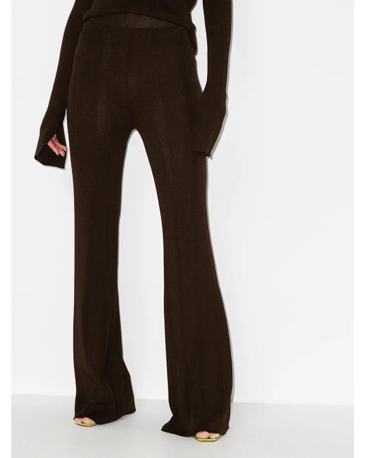 Remain Black Solaima Flared Knitted Trousers