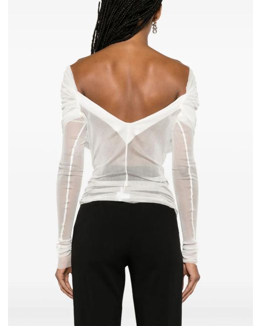 Christopher Esber White Veiled Camisole-Top Aus Seide