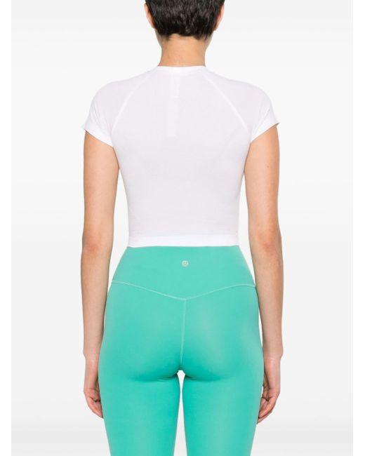 T-shirt crop Swiftly Tech di lululemon athletica in White