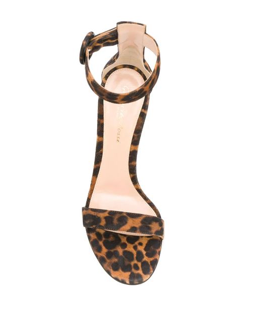 Gianvito Rossi Brown Leopard Portofino Sandals