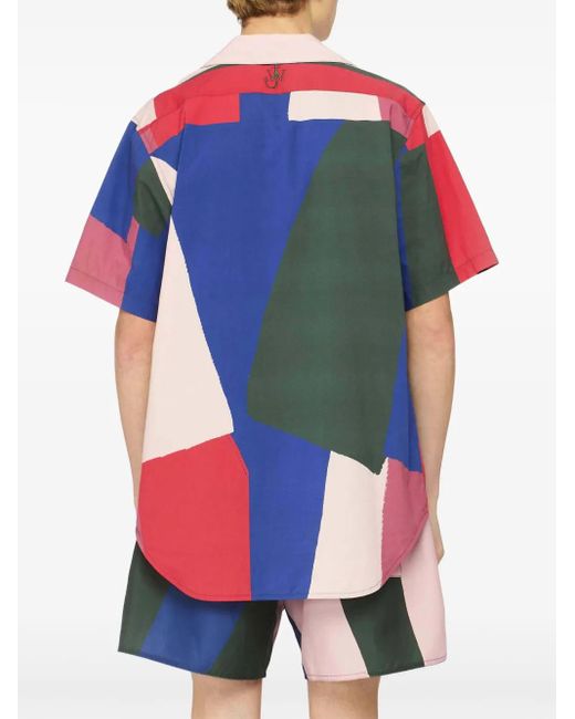 J.W. Anderson Multicolor Jw Anderson Zipped Short-Sleeve Printed Shirt for men
