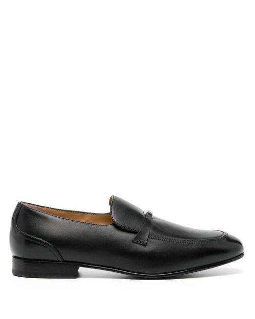 Bally Black Logo-plaque Leather Loafers for men
