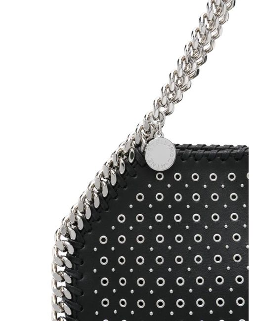Stella McCartney Black Falabella Eyelet-Embellished Chain Tote Bag
