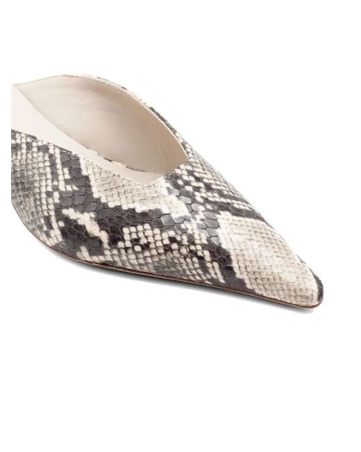 Vic Matié White Python Print Mules