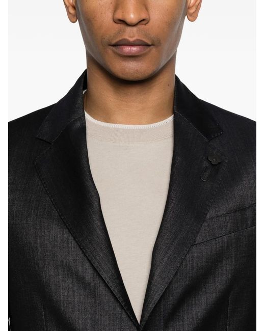 Lardini Black Flower-Pin Suit for men