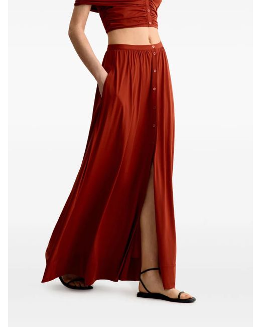 12 STOREEZ Red Buttoned Maxi Skirt