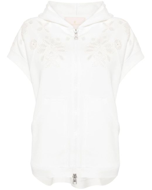 Ermanno Scervino White Hoodie mit Cut-Outs