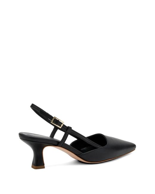 Frau Black Pointed-Toe Slingback Pumps