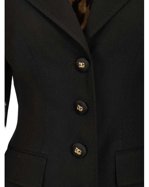 Dolce & Gabbana Black Veste À Simple Boutonnage