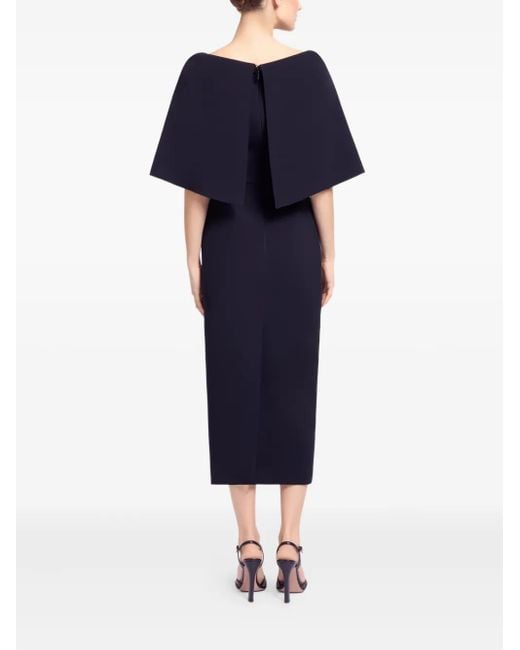 Elie Saab Blue Silk Midi Dress
