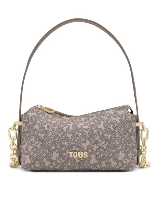 Tous Gray Chain-Strap Patterned Satchel Bag