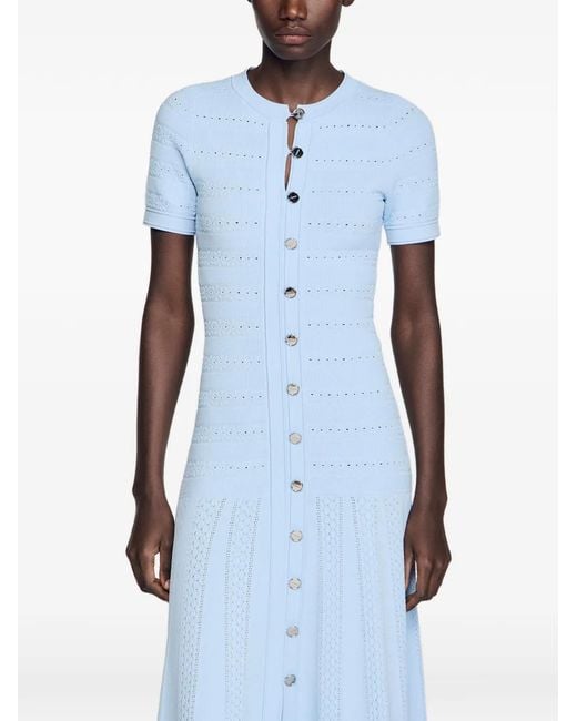 Sandro Blue Knit Maxi Dress