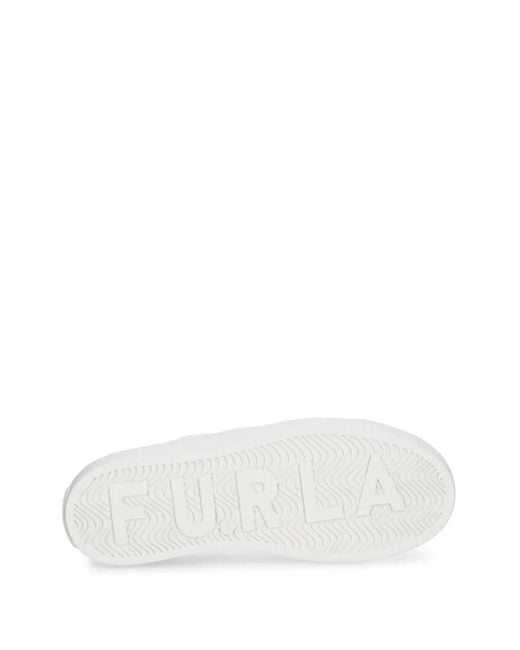 Furla White Glitter Detailing Trainers