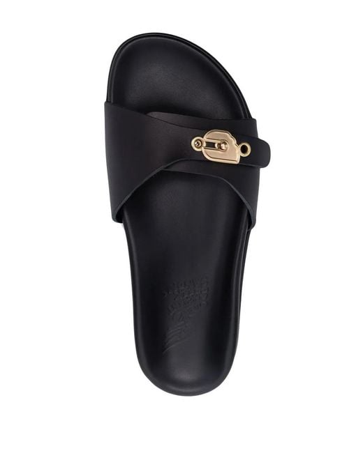 Ancient Greek Sandals White Odi Open-Toe Slides
