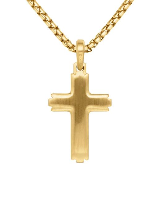 Colgante Deco Cross de 34 mm en oro amarillo de 18 ct con diamantes David Yurman de hombre de color Metallic