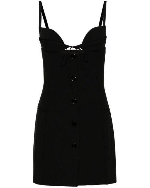 Nensi Dojaka Black Button-Up Mini Dress