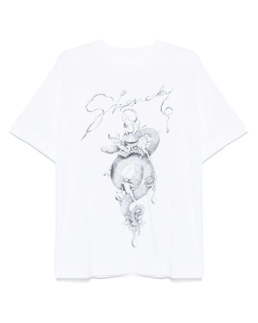 T-Shirt Con Stampa di Givenchy in White da Uomo