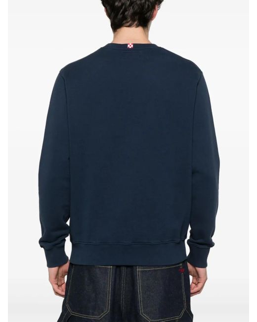 Mc2 Saint Barth Blue Crew Neck Logo Sweatshirt for men