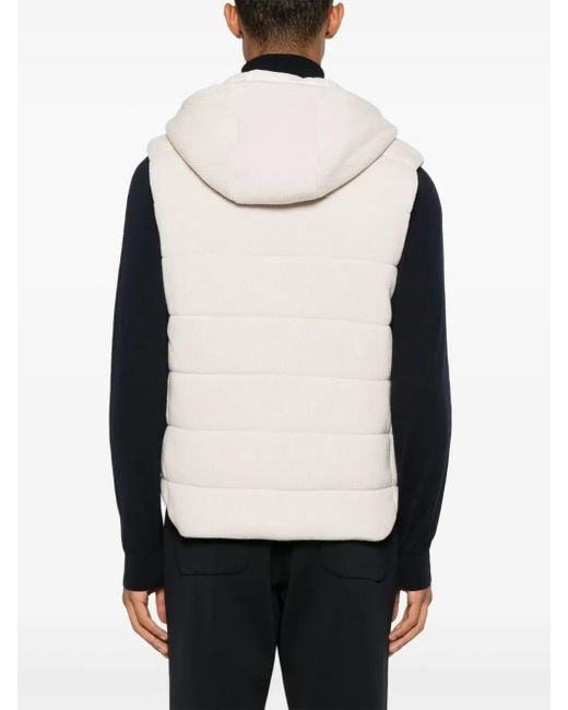 D4.0 White Ribbed-Knit Gilet for men