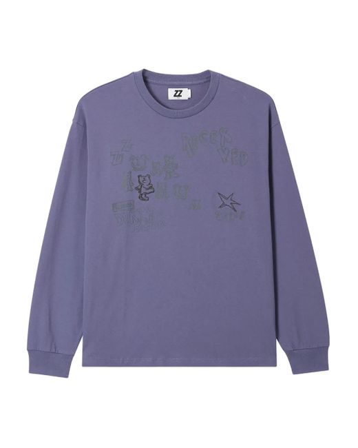 Izzue Purple Graphic-Print Sweatshirt for men