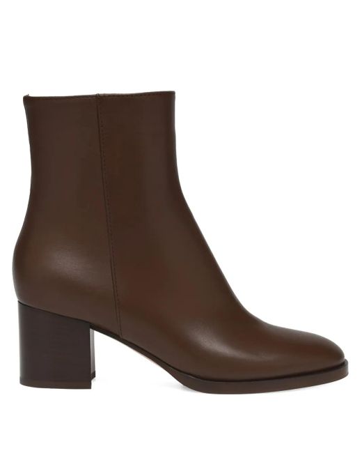 Gianvito Rossi Brown 60Mm Santiago Block-Heel Ankle Boots