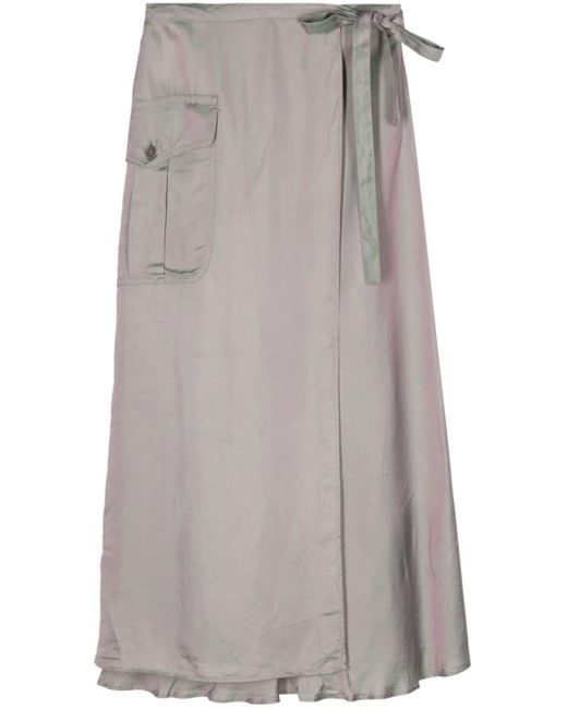 Aspesi Iridescent-effect Midi Skirt Gray