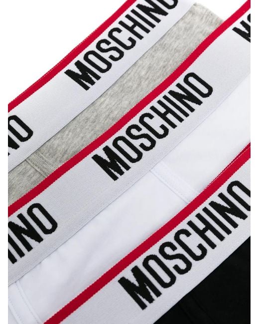 Moschino White Branded Boxers (Set Of Three) for men