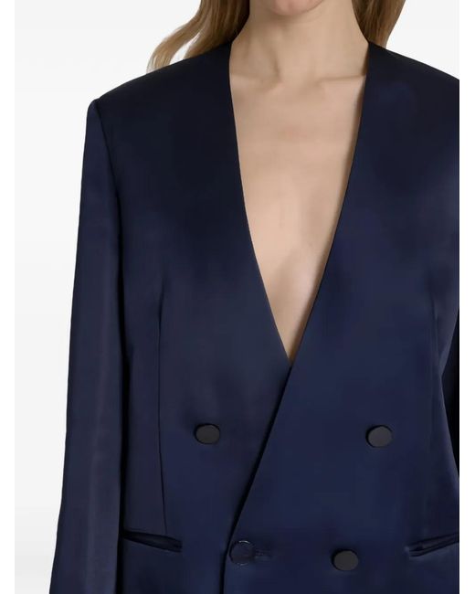 Alberta Ferretti Blue Double-Breasted Blazer