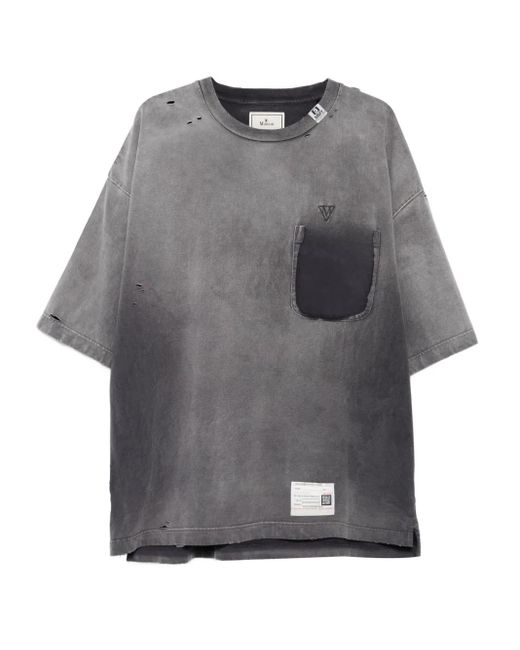 Maison Mihara Yasuhiro Gray Faded-Effect Pocket T-Shirt for men