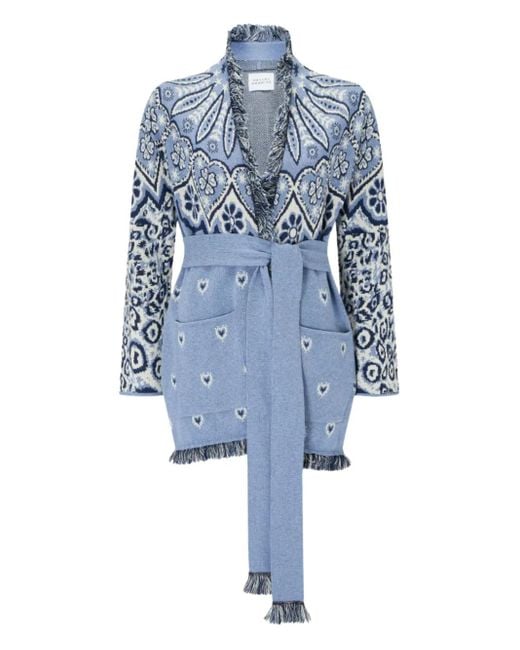 Hayley Menzies Blue Dalton Patterned Cardigan