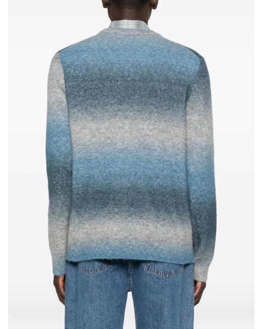 Samsøe & Samsøe Blue Ombre Crew-Neck Sweater for men