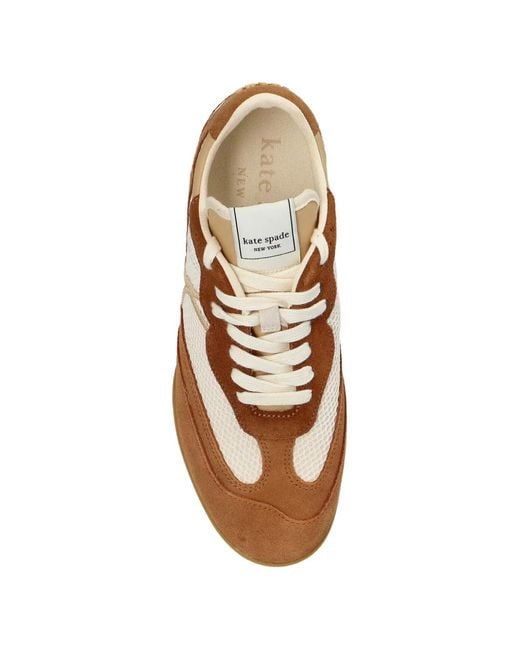 Kate Spade Brown Drift Panelled Lace-Up Sneakers