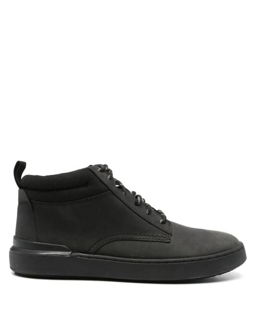 Clarks Black Courtlite Mid Leather Boots for men