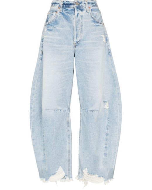Citizens of Humanity Denim Horseshoe Wide-leg Jeans in Blue | Lyst