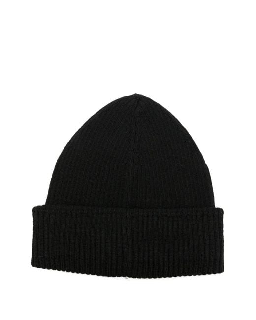 Our Legacy Black Ribbed Beanie