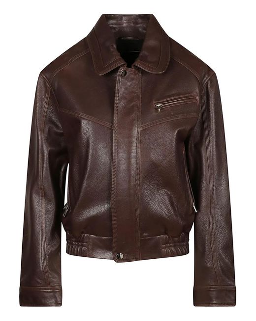 Nour Hammour Brown Clint Zipped-Up Jacket