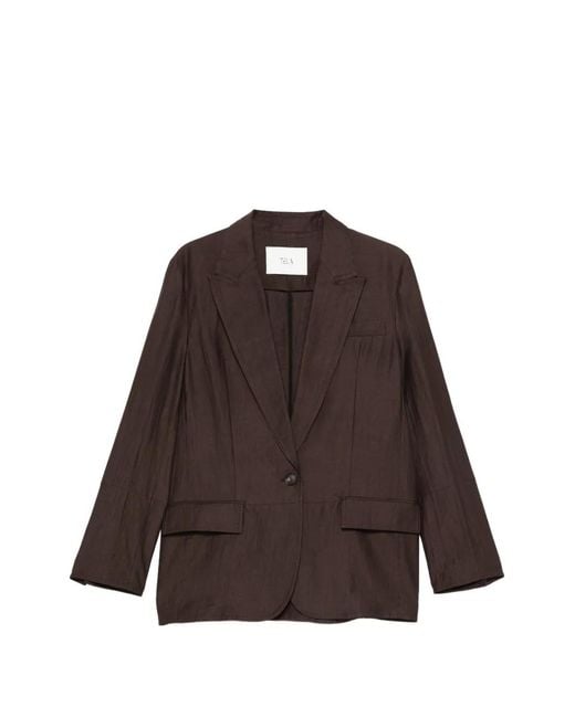 Tela Brown Single-Breasted Blazer