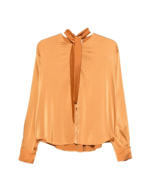Forte_forte Orange Pussy-Bow Button-Down Shirt