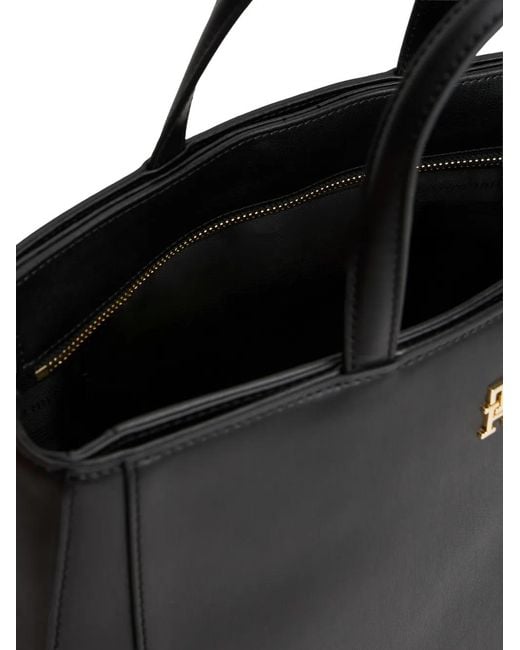 Tommy Hilfiger Black Logo-Detail Tote Bag