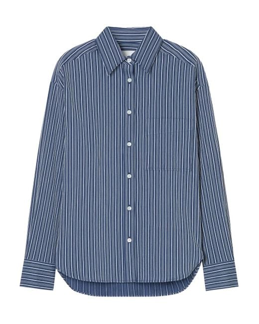 Closed Blue Striped Button-Up Shirt