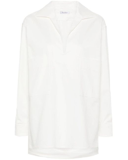 Chemise en coton à manches longues Max Mara en coloris White