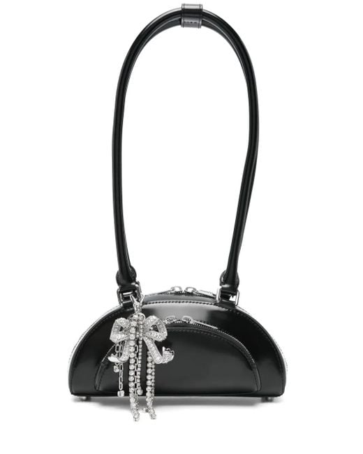 Self-Portrait Black Curved Charm Shoulder Bag