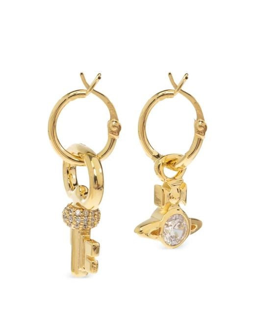 Vivienne Westwood Metallic Baya Asymmetric-Charm Earrings